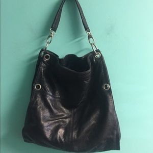 Lavorazione artigiana leather black purse bag